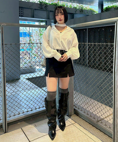 前後兩穿設計 Mavie..7 立領襯衫