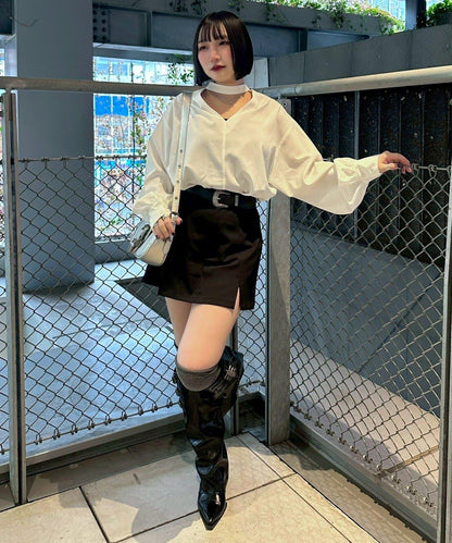 前後兩穿設計 Mavie..7 立領襯衫