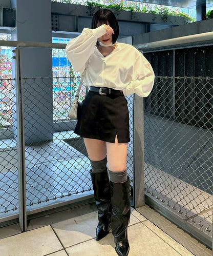 前後兩穿設計 Mavie..7 立領襯衫