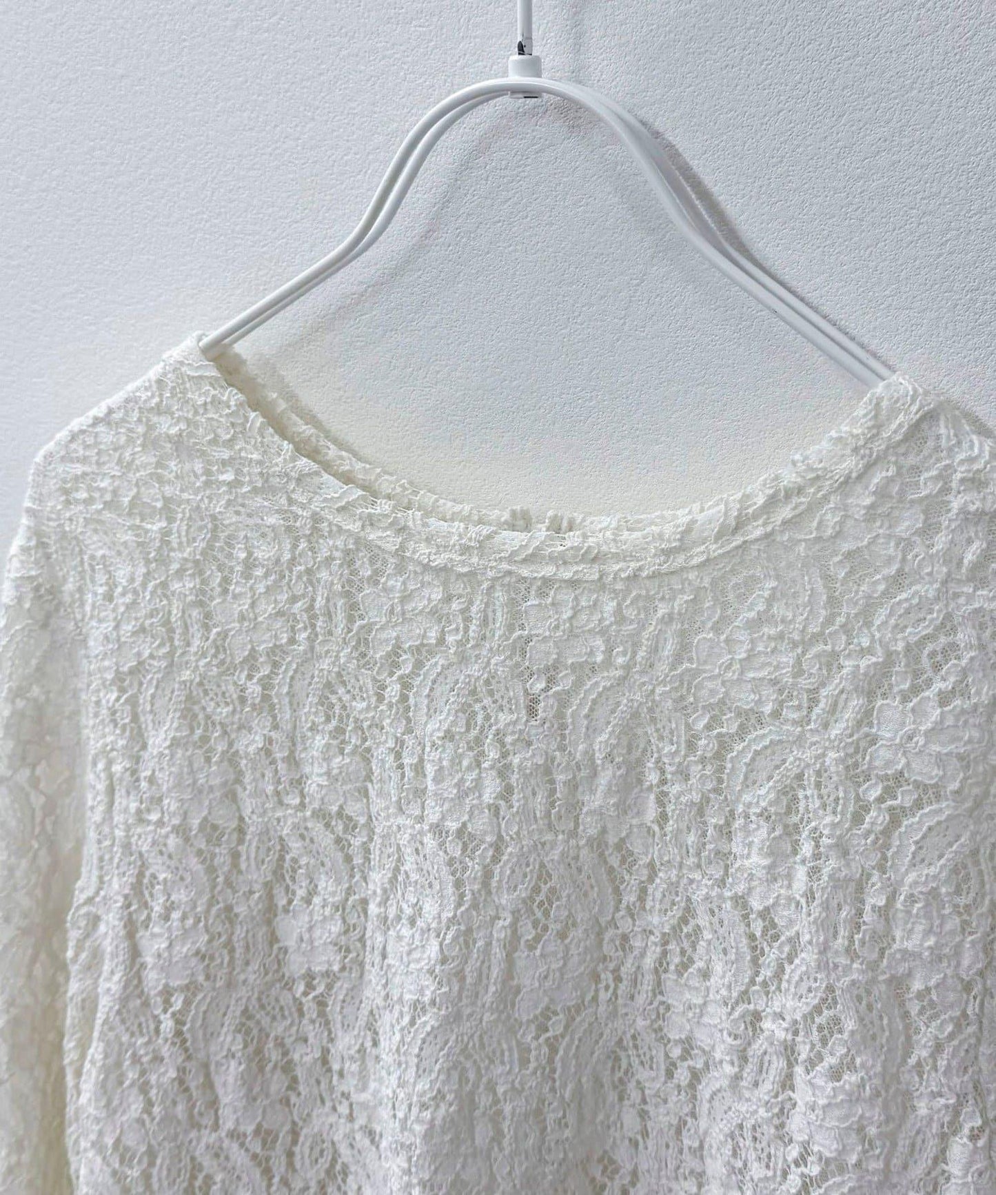 網紗拼接蕾絲長袖T恤