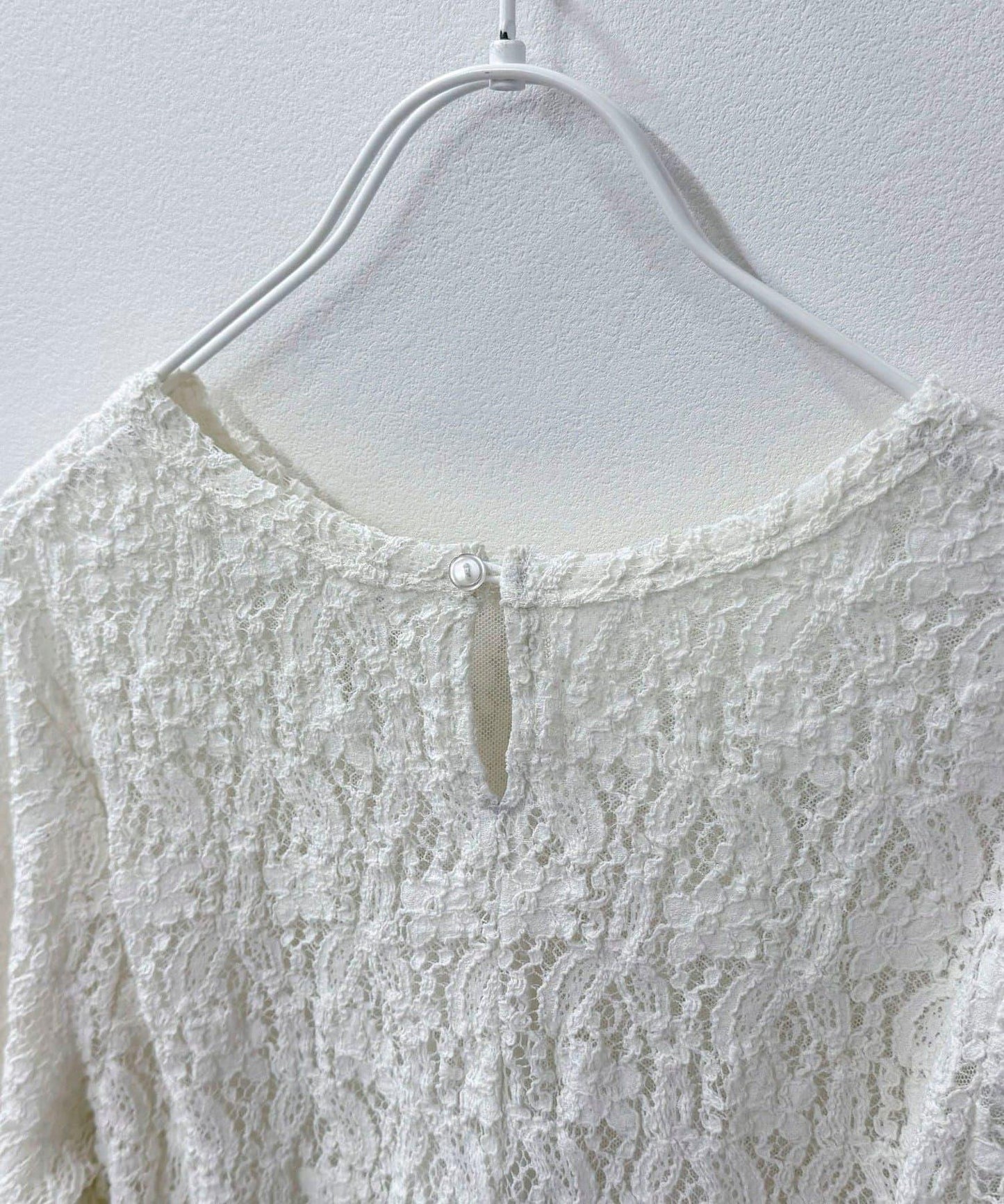 網紗拼接蕾絲長袖T恤