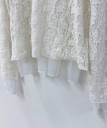 網紗拼接蕾絲長袖T恤