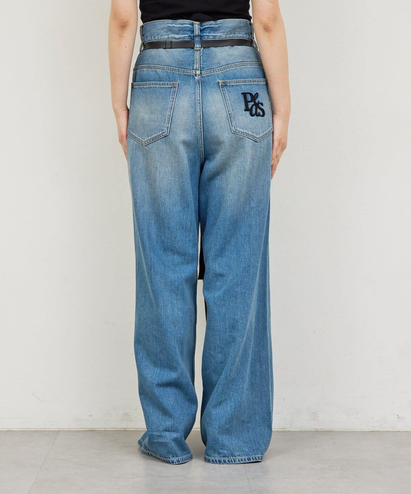 皮帶裝飾 軟質牛仔 牛仔褲