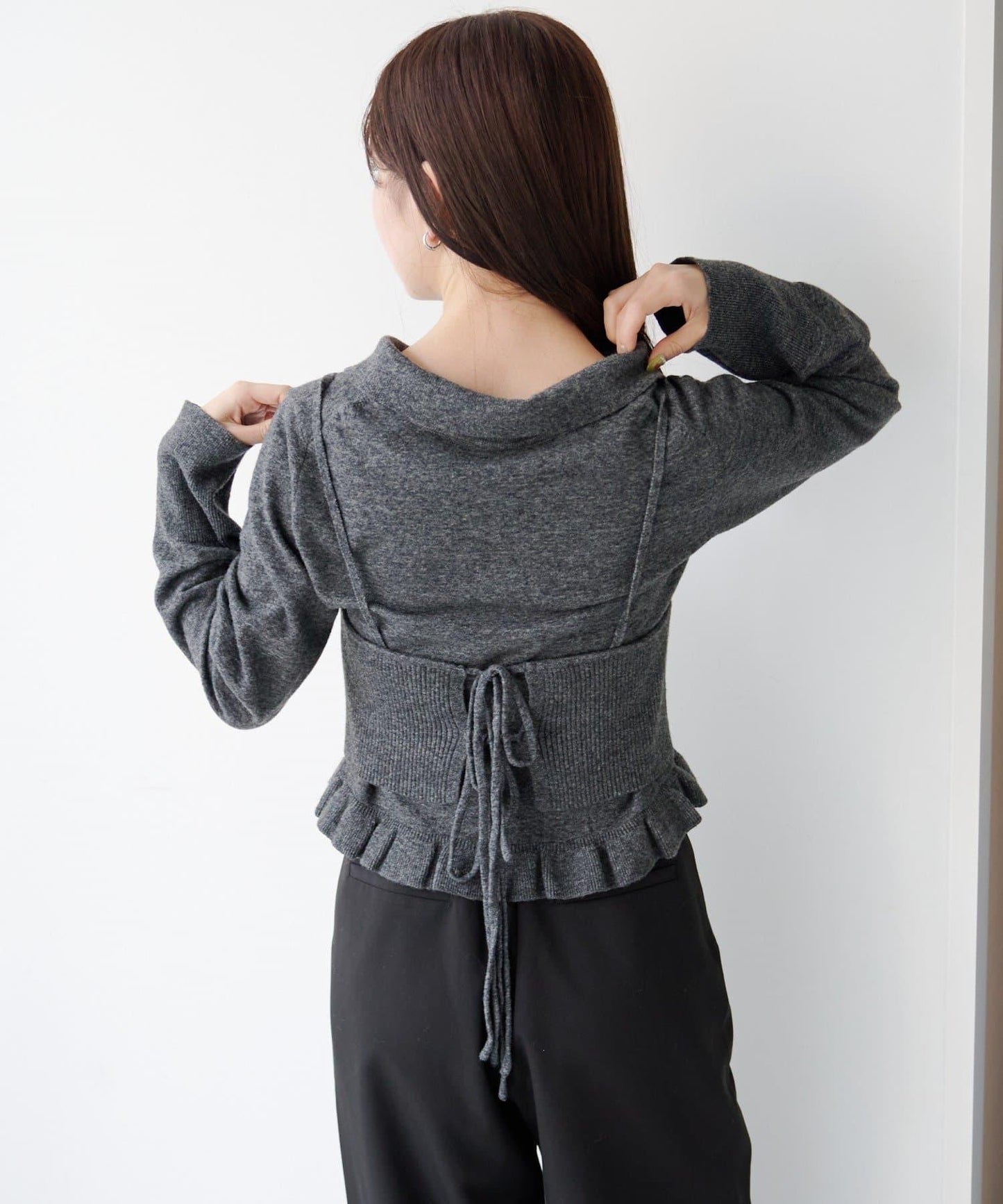 針織背心開衫套裝