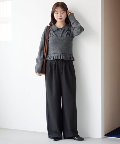 針織背心開衫套裝