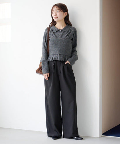 針織背心開衫套裝