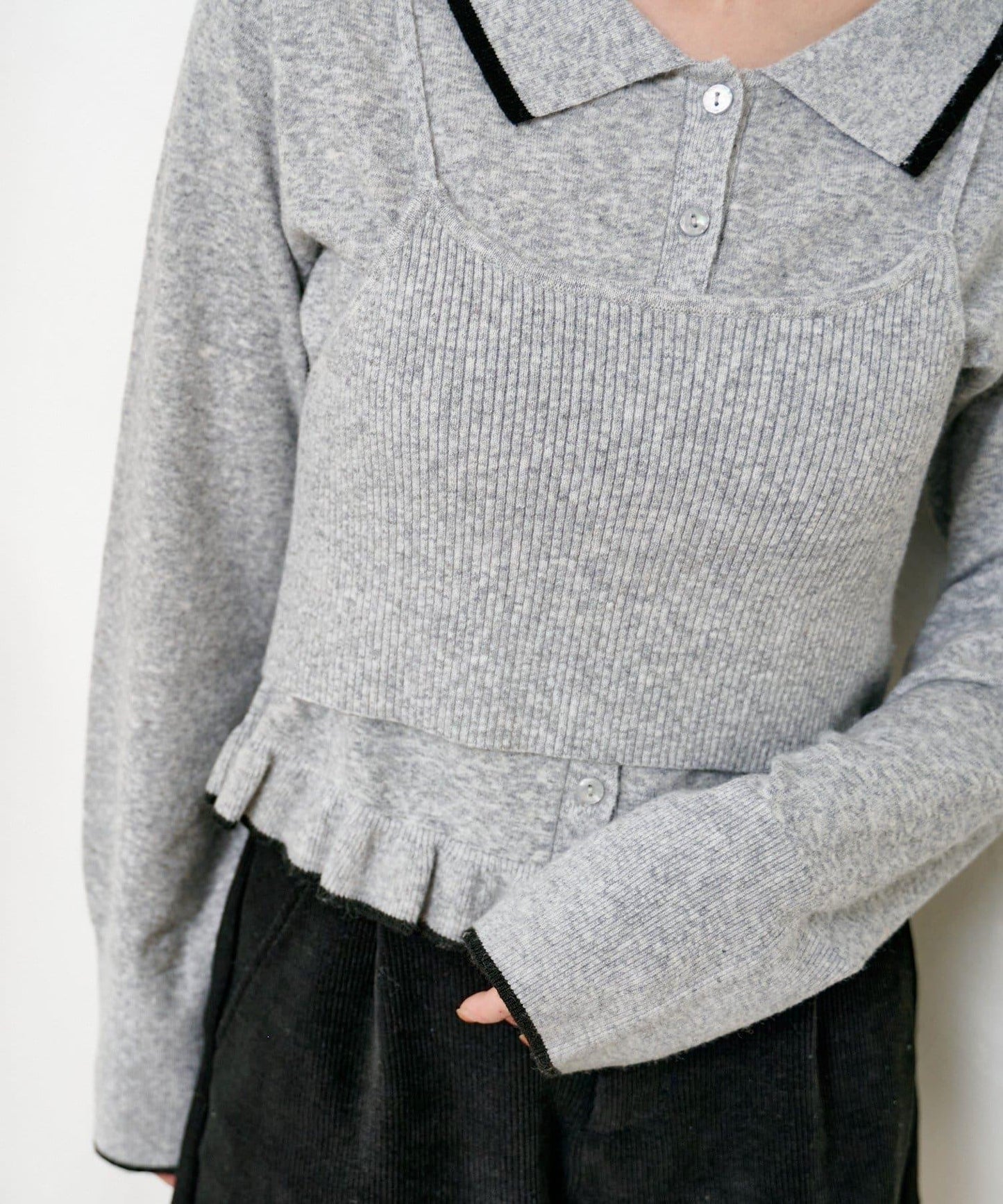 針織背心開衫套裝