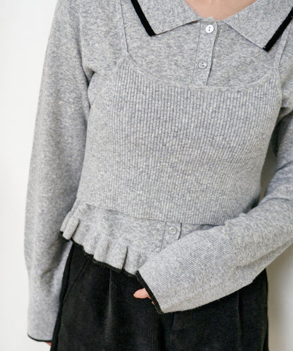 針織背心開衫套裝