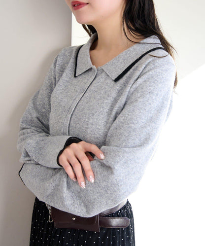 針織背心開衫套裝