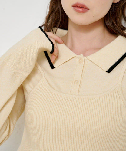 針織背心開衫套裝