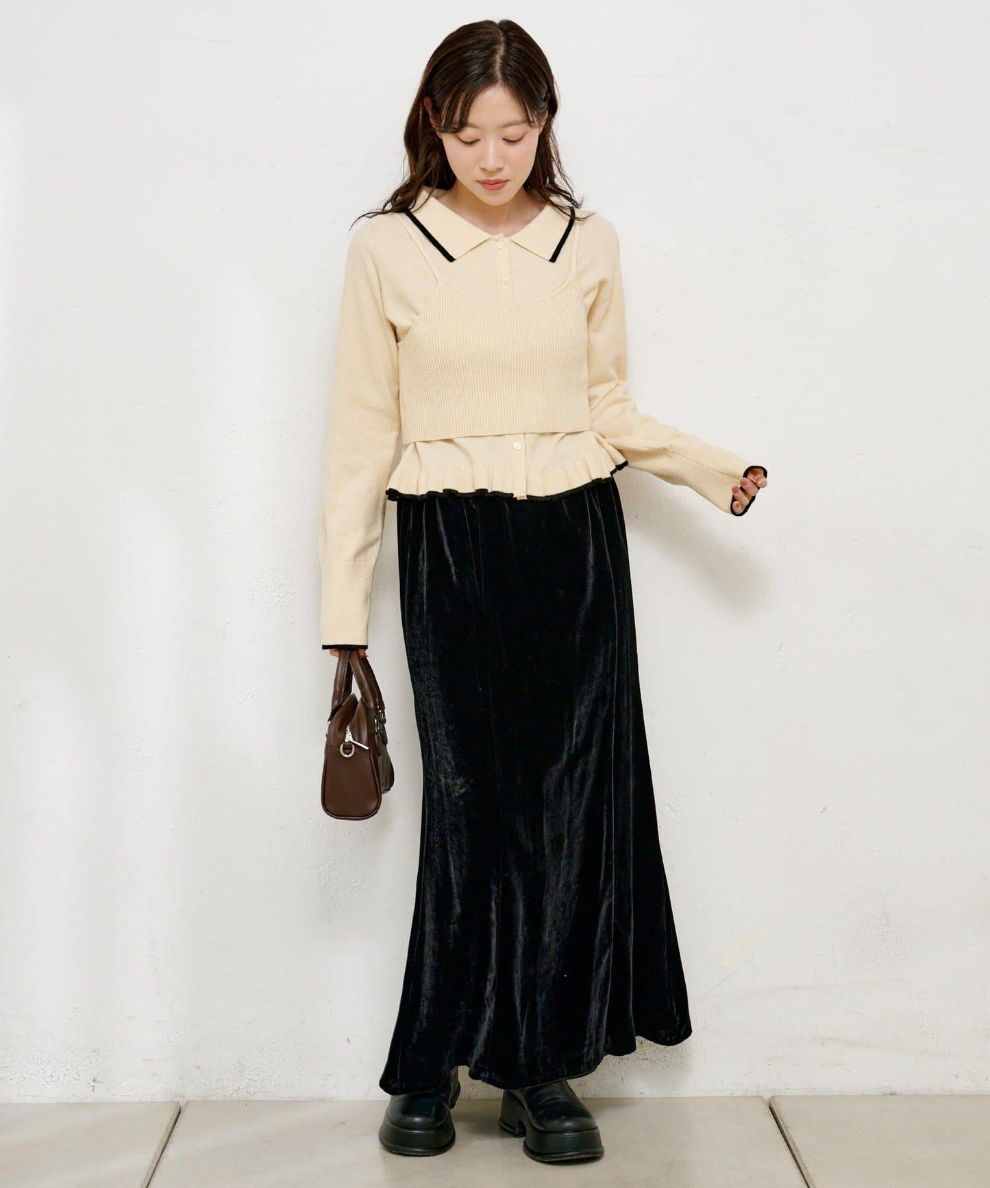 針織背心開衫套裝