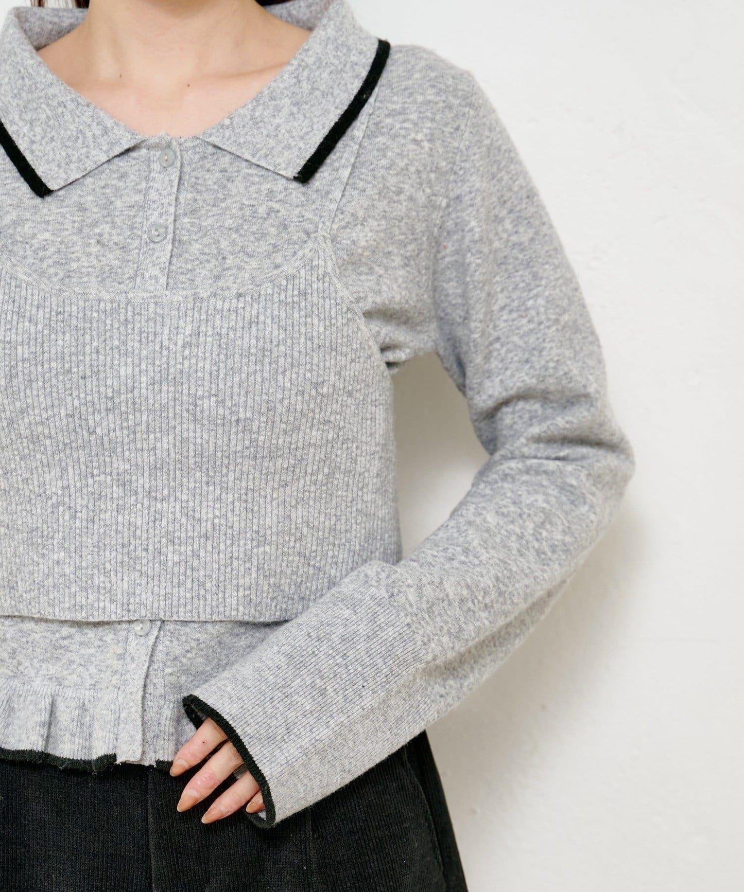 針織背心開衫套裝