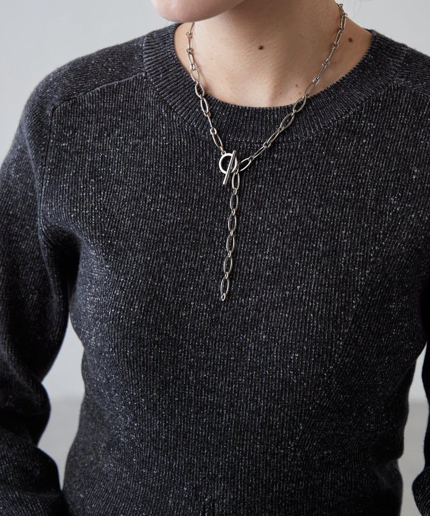 前拉鍊設計針織上衣