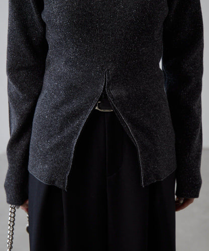 前拉鍊設計針織上衣