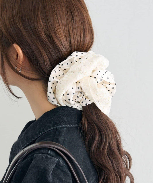 波點蕾絲髮圈