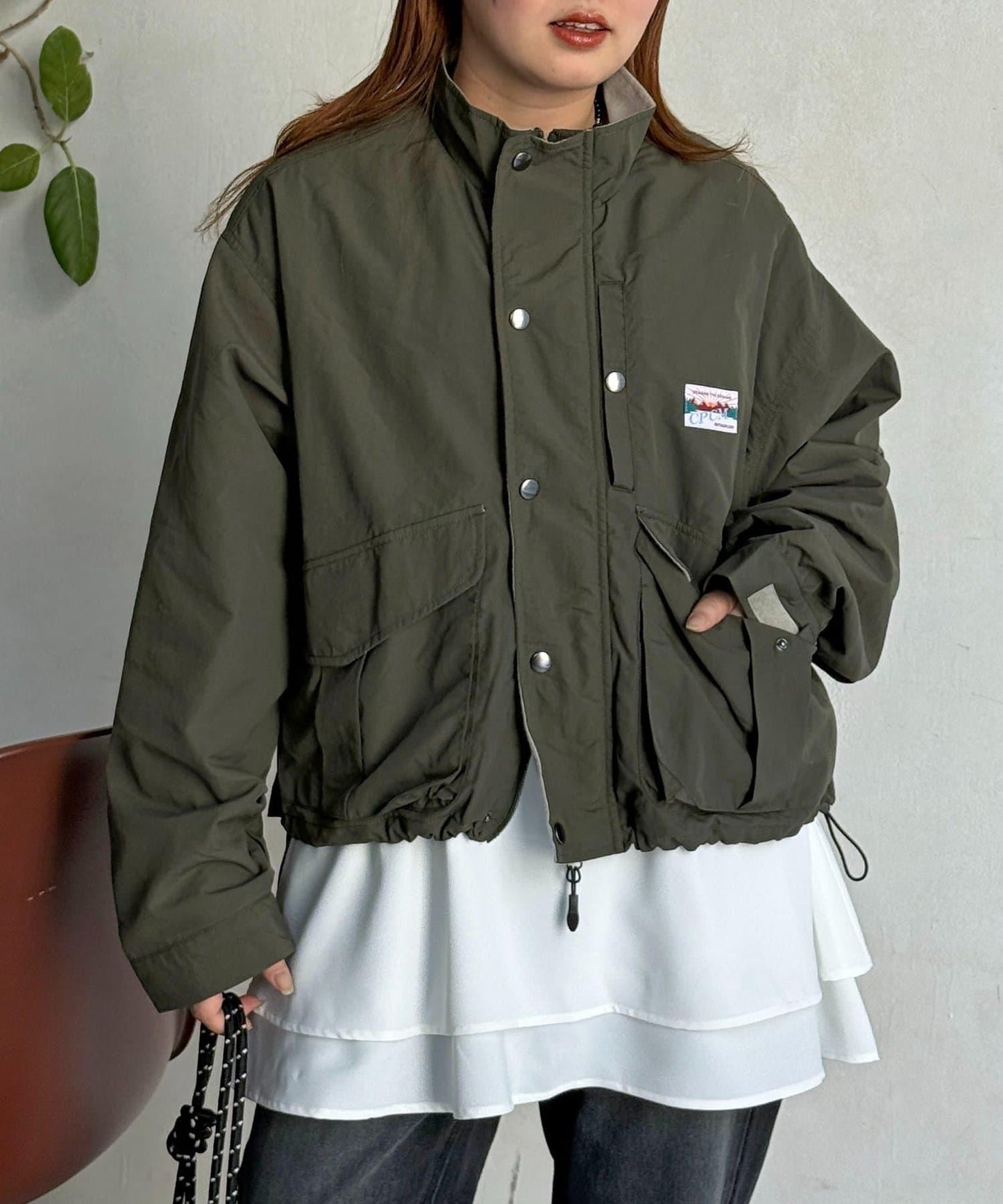 拼色短款戶外夾克