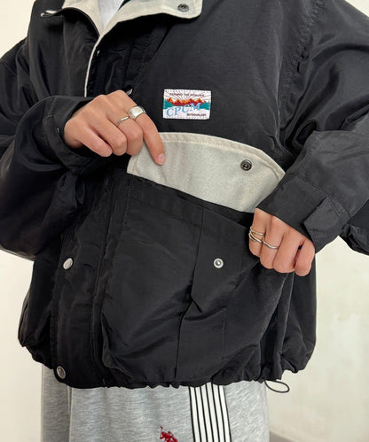 拼色短款戶外夾克