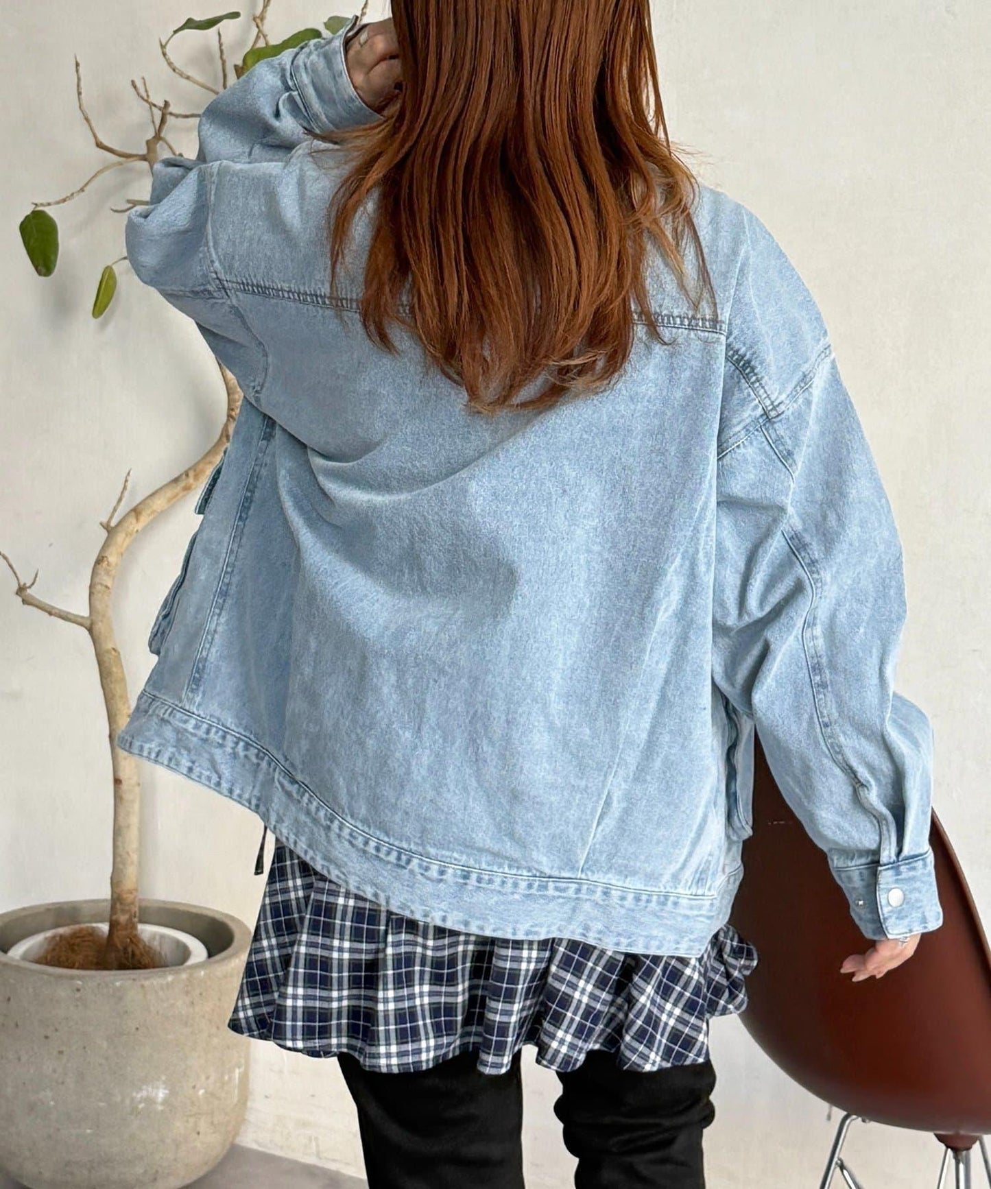 配色領部獵裝夾克