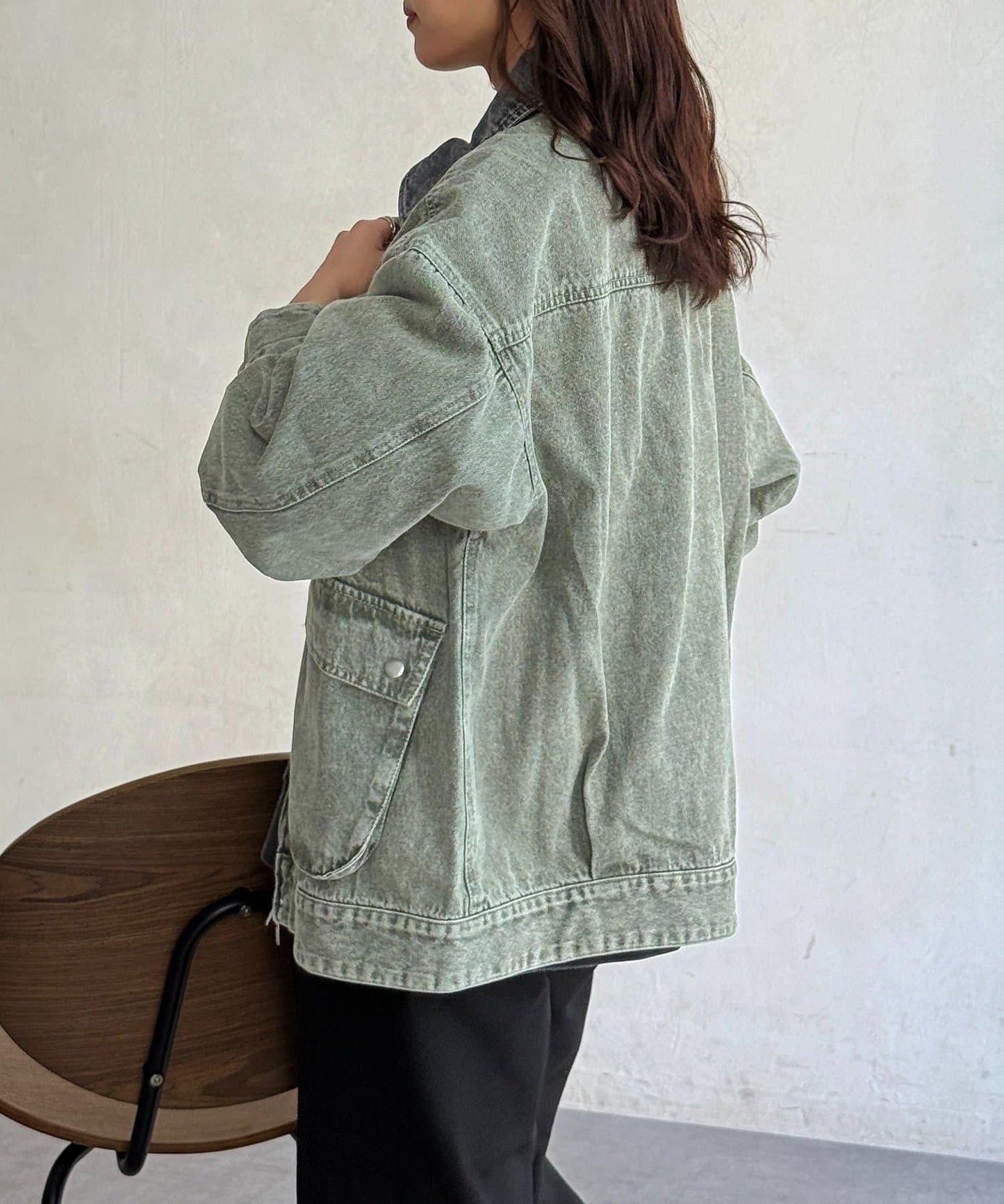 配色領部獵裝夾克