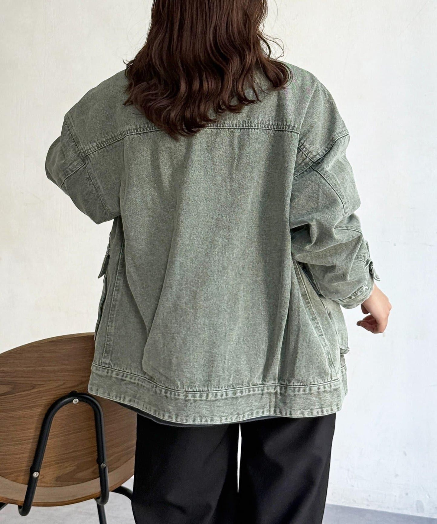 配色領部獵裝夾克