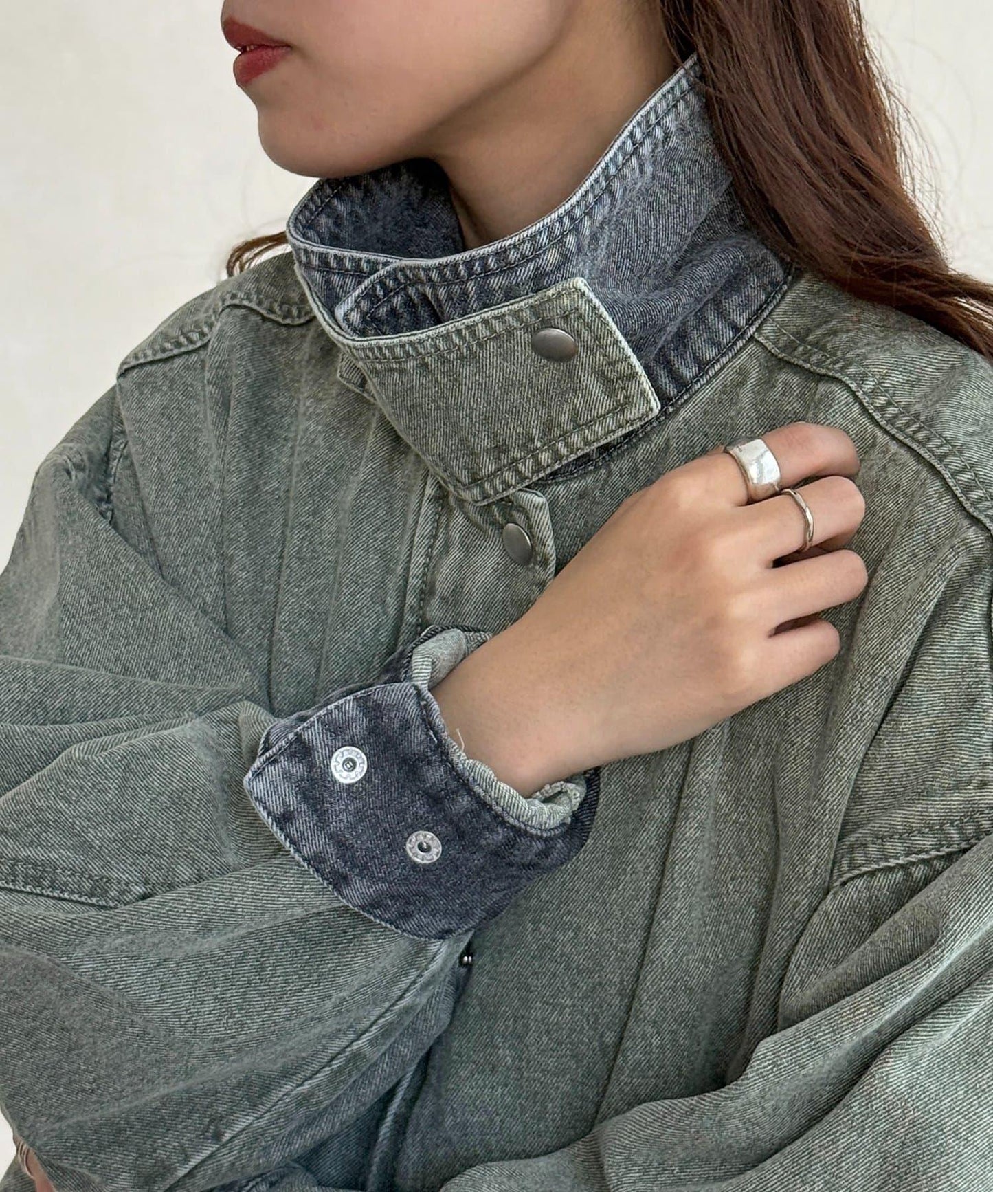 配色領部獵裝夾克