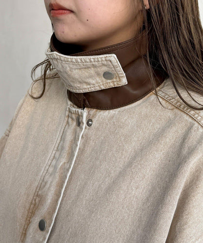 配色領部獵裝夾克