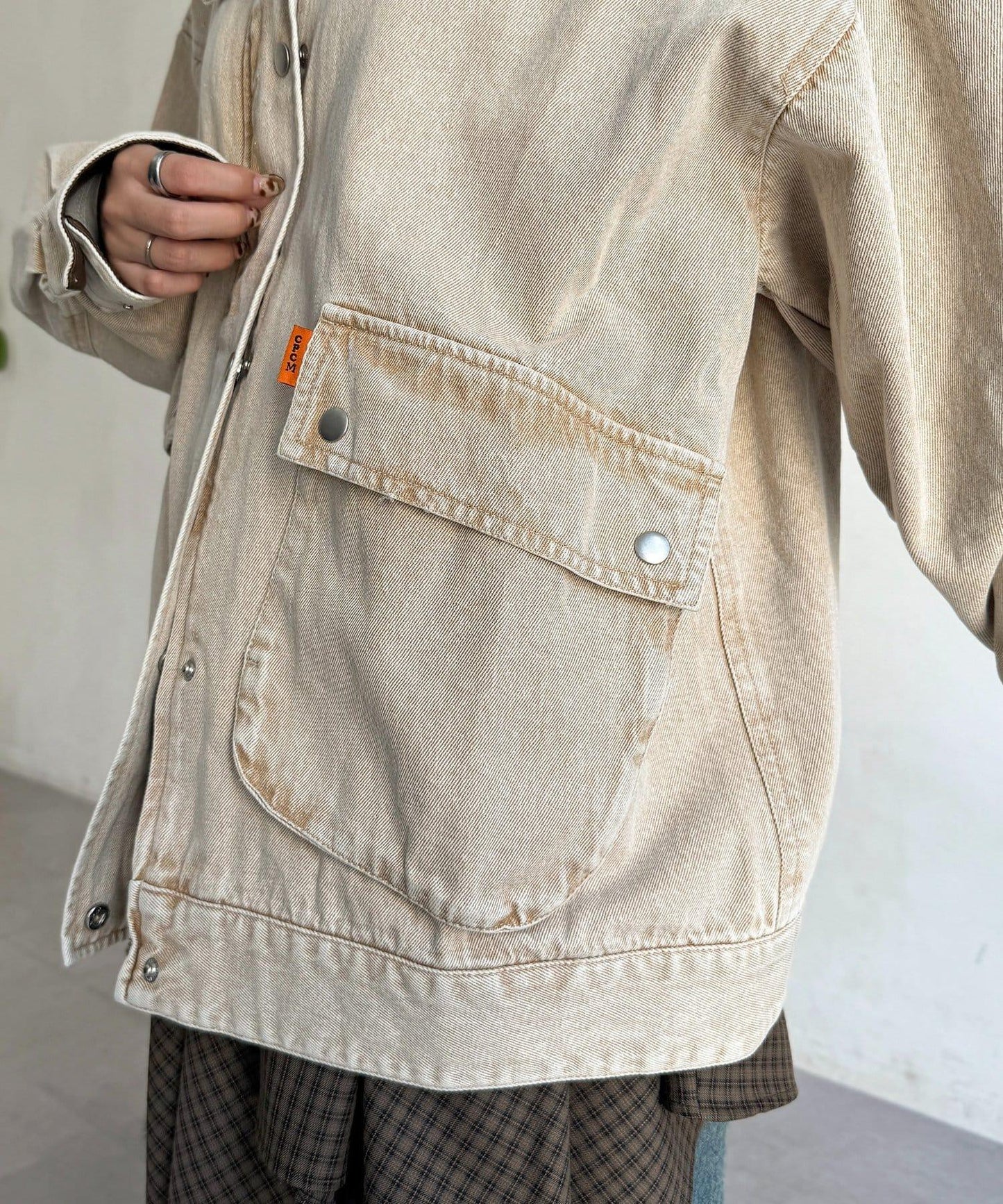 配色領部獵裝夾克