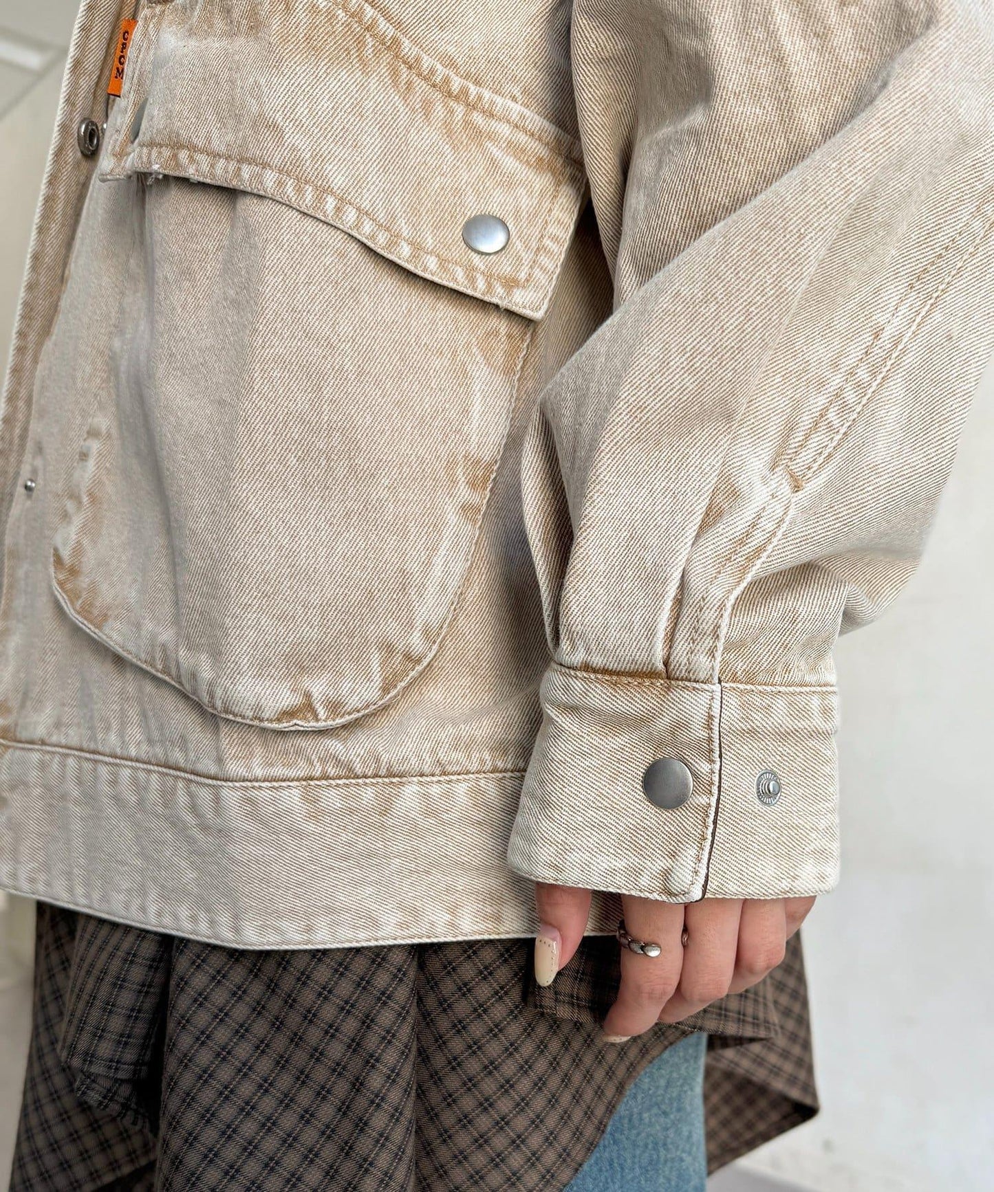 配色領部獵裝夾克