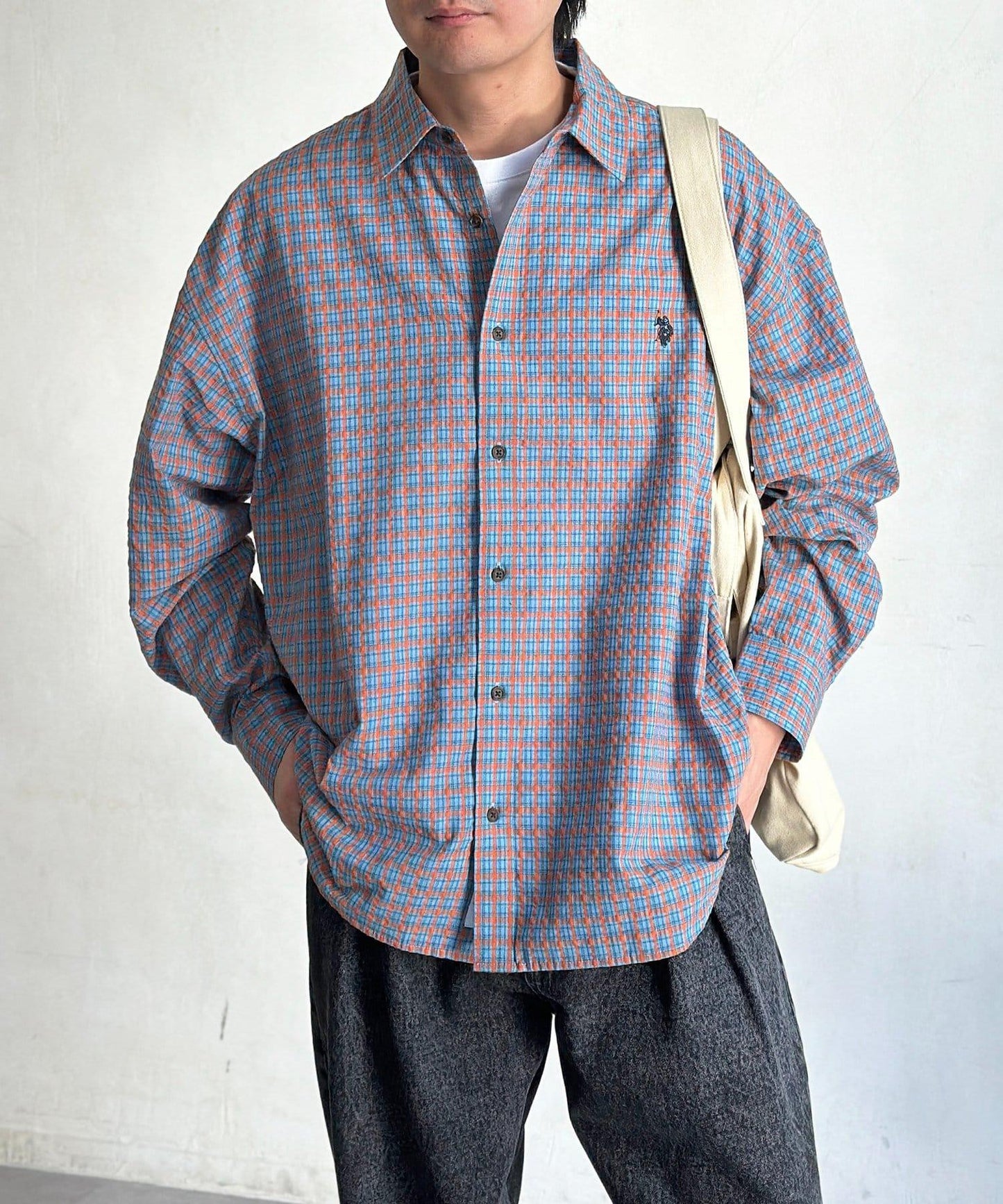 U.S. POLO ASSN. 泡泡紗長袖襯衫