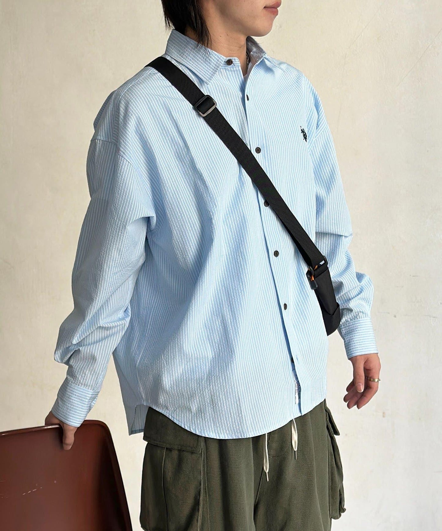 U.S. POLO ASSN. 泡泡紗長袖襯衫