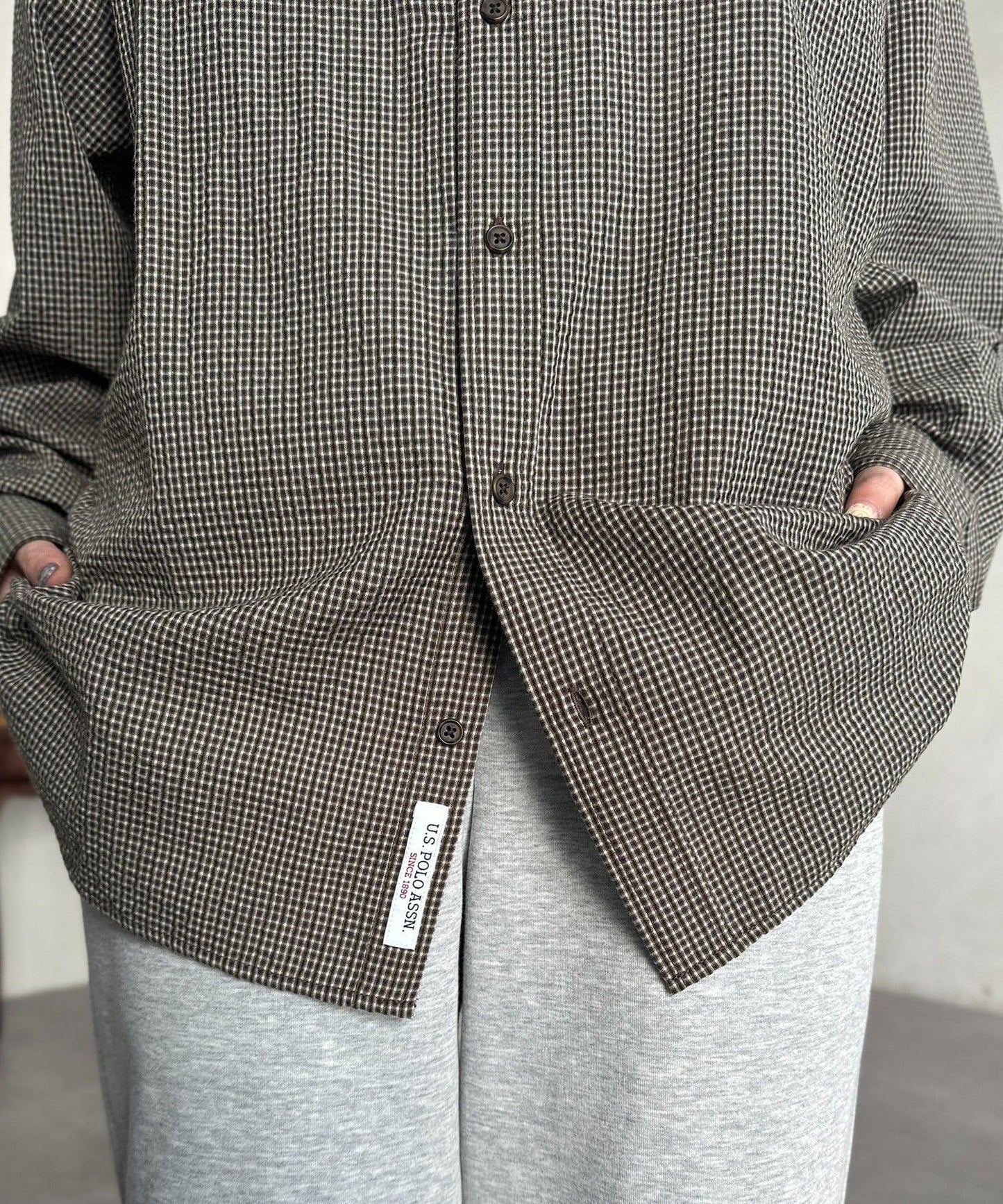 U.S. POLO ASSN. 泡泡紗長袖襯衫