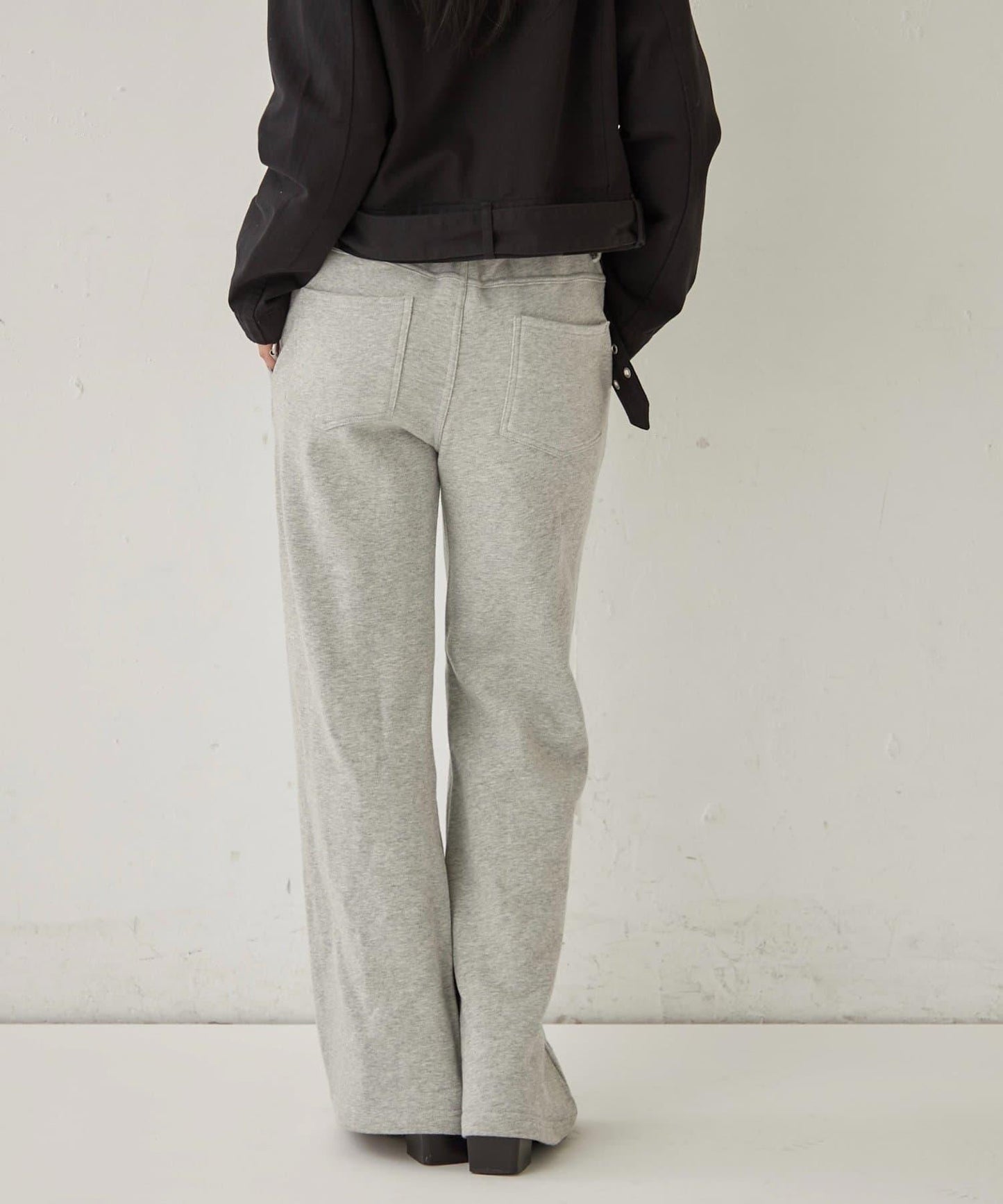 衛衣面料 中長微喇 鉚釘 褲子