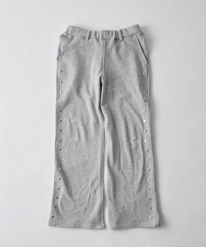 衛衣面料 中長微喇 鉚釘 褲子