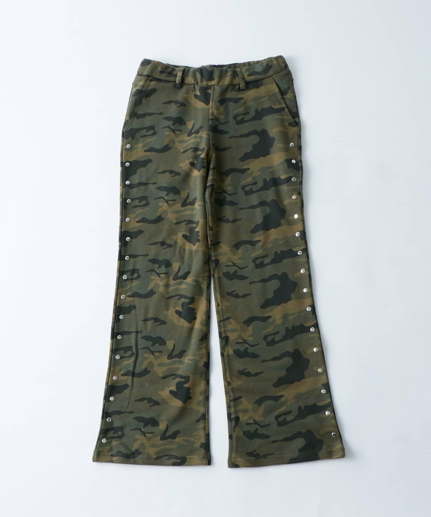 衛衣面料 中長微喇 鉚釘 褲子