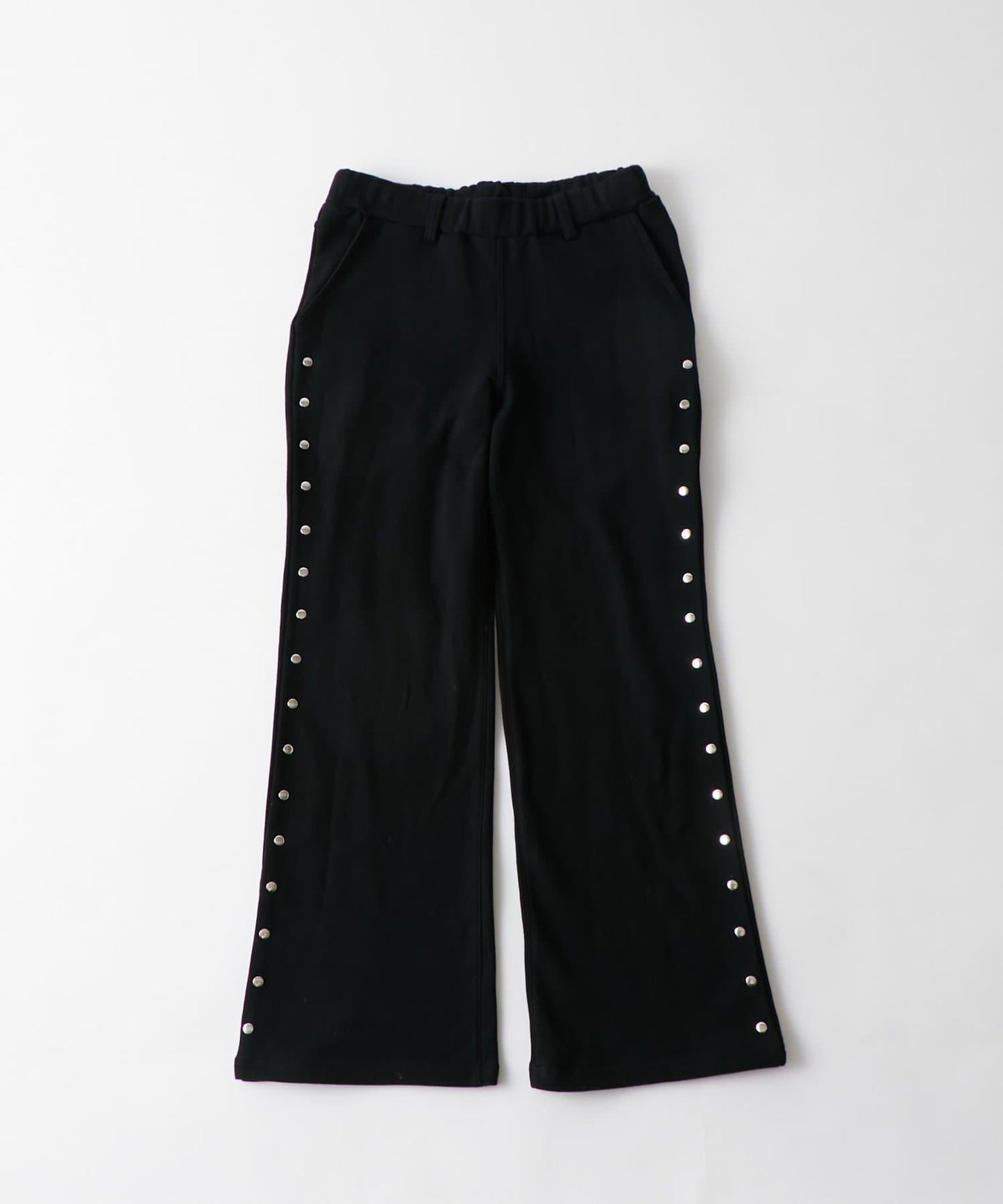 衛衣面料 中長微喇 鉚釘 褲子