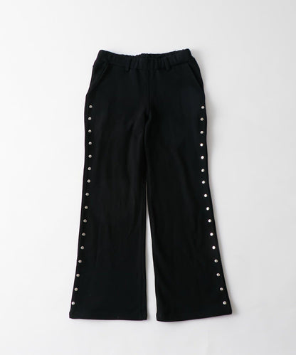 衛衣面料 中長微喇 鉚釘 褲子