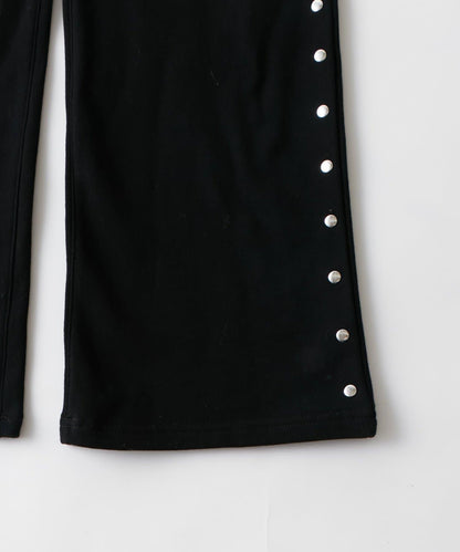 衛衣面料 中長微喇 鉚釘 褲子