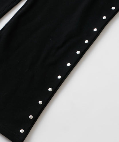 衛衣面料 中長微喇 鉚釘 褲子