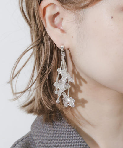 透明珠飽滿垂墜耳環