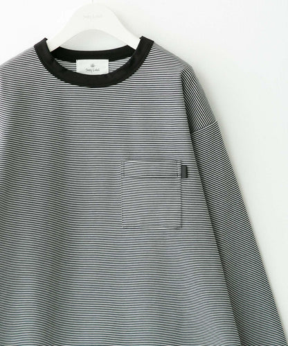 雙面針織 口袋設計 長袖T恤