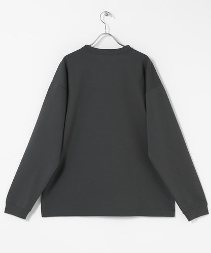 雙面針織 口袋設計 長袖T恤