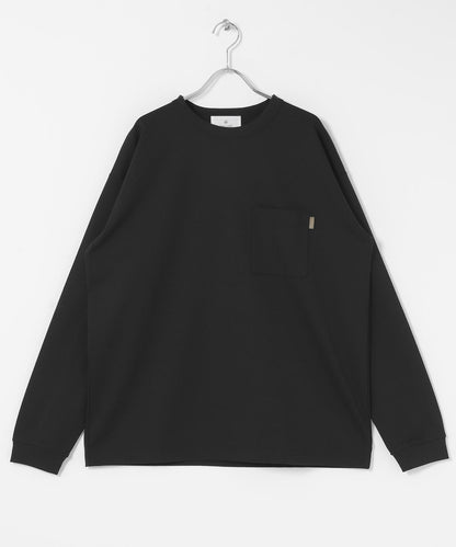 雙面針織 口袋設計 長袖T恤