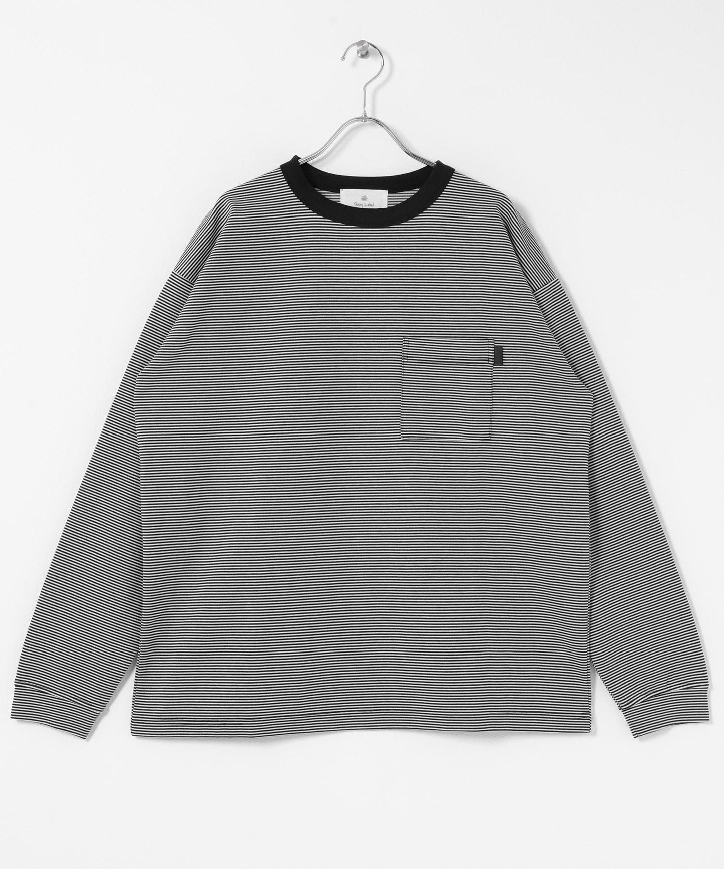 雙面針織 口袋設計 長袖T恤