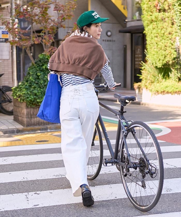 LISA LACE UP WIDE DENIM 繫帶闊腿牛仔褲