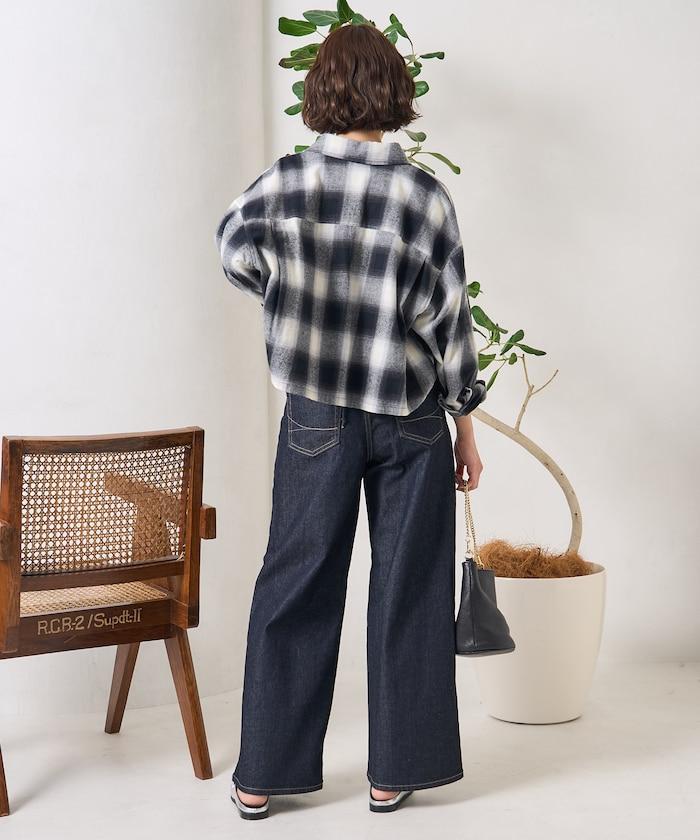 LISA LACE UP WIDE DENIM 繫帶闊腿牛仔褲