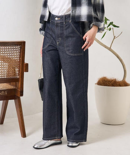 LISA LACE UP WIDE DENIM 繫帶闊腿牛仔褲