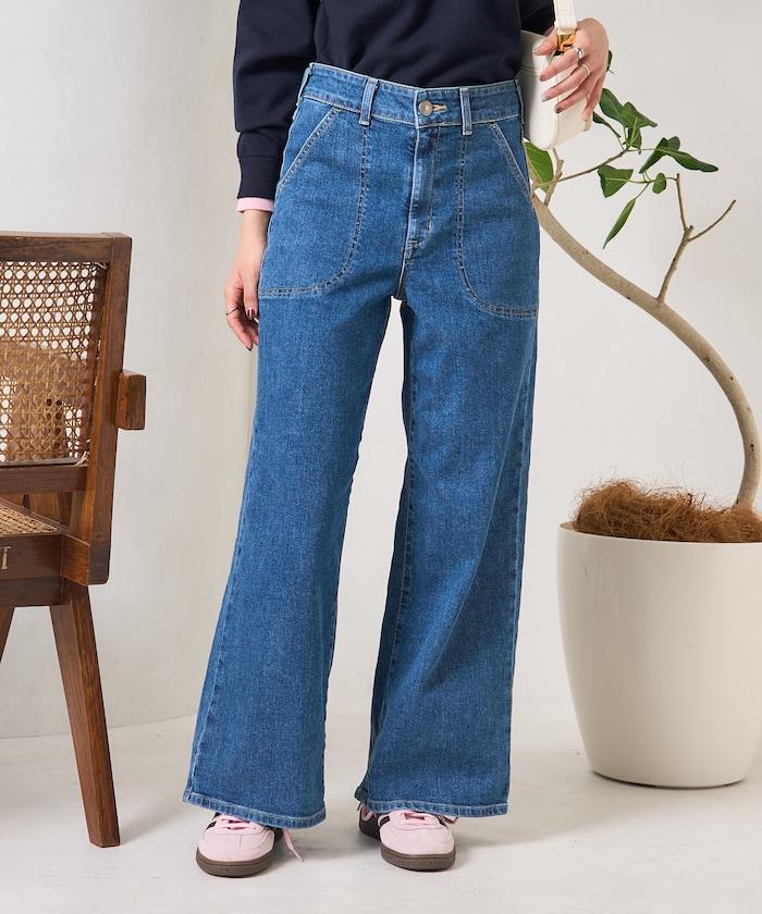 LISA LACE UP WIDE DENIM 繫帶闊腿牛仔褲