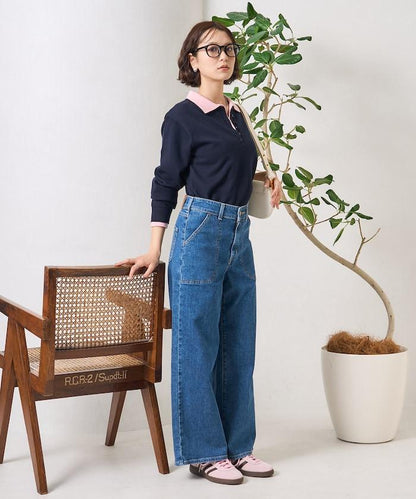 LISA LACE UP WIDE DENIM 繫帶闊腿牛仔褲