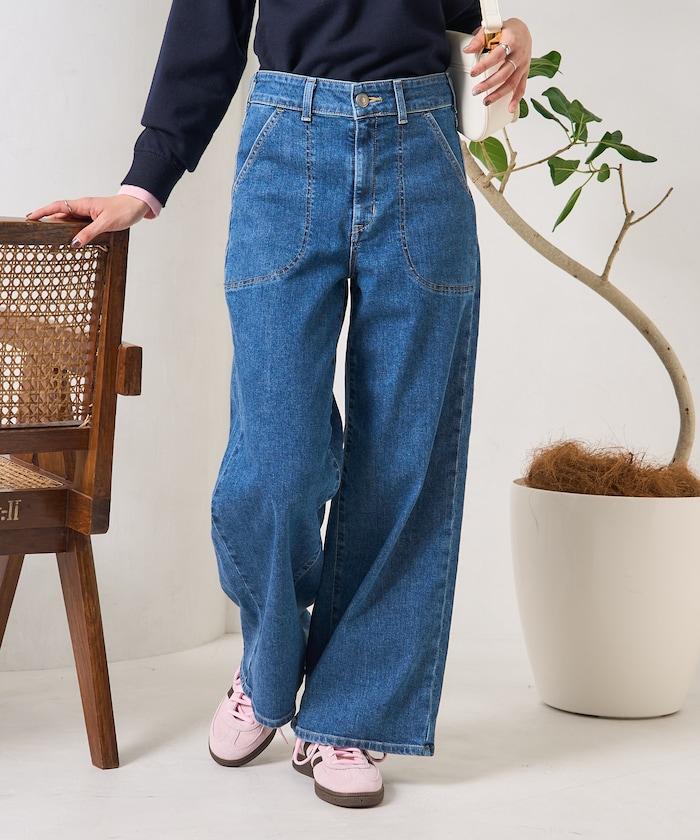 LISA LACE UP WIDE DENIM 繫帶闊腿牛仔褲