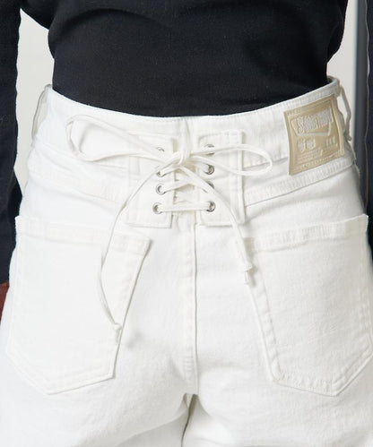 LISA LACE UP WIDE DENIM 繫帶闊腿牛仔褲